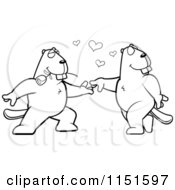 Poster, Art Print Of Black And White Beaver Couple Doing A Romantic Dance