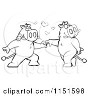 Poster, Art Print Of Black And White Boar Couple Doing A Romantic Dance