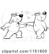 Poster, Art Print Of Black And White Bear Couple Doing A Romantic Dance