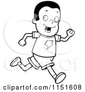 Poster, Art Print Of Black And White Boy Running