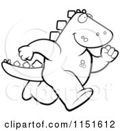 Poster, Art Print Of Black And White Dinosaur Running