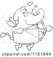 Poster, Art Print Of Black And White Cupid Elephant Taking Aim With An Arrow