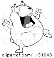 Poster, Art Print Of Black And White Plump Hamster Doing A Happy Dance