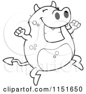 Poster, Art Print Of Black And White Happy Jumping Devil
