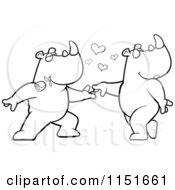 Poster, Art Print Of Black And White Rhino Couple Doing A Romantic Dance