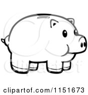 Poster, Art Print Of Black And White Piggy Bank