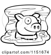 Poster, Art Print Of Black And White Pig In Mud