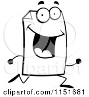 Poster, Art Print Of Black And White Happy Paper Character Running