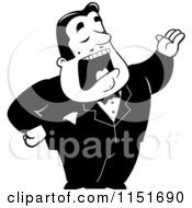 Cartoon Clipart Of A Black And White Male Opera Singer Singing Vector Outlined Coloring Page by Cory Thoman