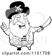 Poster, Art Print Of Black And White Pirate Warning With A Sword