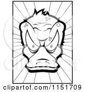 Cartoon Clipart Of A Black And White Platypus Face Vector Outlined Coloring Page