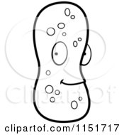 Cartoon Clipart Of A Black And White Peanut Character Vector Outlined Coloring Page by Cory Thoman