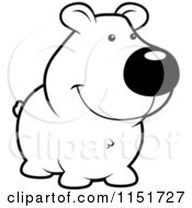 Poster, Art Print Of Black And White Cute Smiling Bear