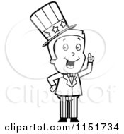 Poster, Art Print Of Black And White Uncle Sam Boy Character In A Patriotic Suit