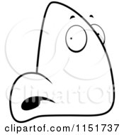 Cartoon Clipart Of A Black And White Profile Nose Character Vector Outlined Coloring Page by Cory Thoman
