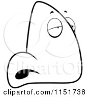 Cartoon Clipart Of A Black And White Sick Nose Character In Profile Vector Outlined Coloring Page