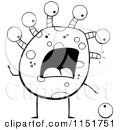 Cartoon Clipart Of A Black And White Eyeball Monster Dropping An Eye Vector Outlined Coloring Page by Cory Thoman