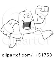 Poster, Art Print Of Black And White Running Blocky Monster