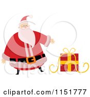 Poster, Art Print Of Santa Presenting A Christmas Present