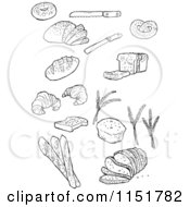 Clipart Of Outlined Breads Royalty Free Vector Illustration by lineartestpilot