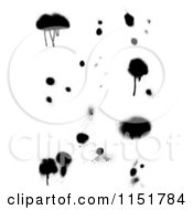 Clipart Of Black Graffiti Spray Paint Splats Royalty Free Vector Illustration