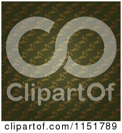Clipart Of An Ornate Green Wallpaper Pattern Royalty Free Vector Illustration