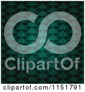 Clipart Of An Ornate Green Wallpaper Pattern Royalty Free Vector Illustration