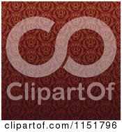 Clipart Of An Ornate Red Wallpaper Pattern Royalty Free Vector Illustration by lineartestpilot
