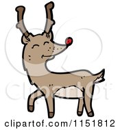 Cartoon Of A Red Nosed Reindeer Royalty Free Vector Illustration by lineartestpilot