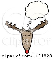 Poster, Art Print Of Thinking Christmas Reindeer Head