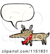 Cartoon Of A Talking Christmas Reindeer Royalty Free Vector Illustration