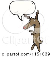 Cartoon Of A Talking Christmas Reindeer Royalty Free Vector Illustration by lineartestpilot