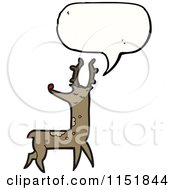 Cartoon Of A Talking Christmas Reindeer Royalty Free Vector Illustration