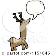 Cartoon Of A Talking Christmas Reindeer Royalty Free Vector Illustration by lineartestpilot