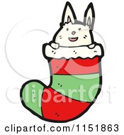 Poster, Art Print Of White Rabbit In A Christmas Stocking