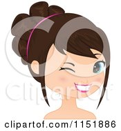 Poster, Art Print Of Young Brunette Woman Winking 2