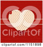 Poster, Art Print Of Polka Dot Heart Frame With A Bow And Butterfly Over A Ribbon And Paper