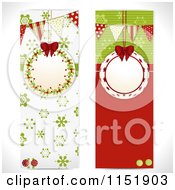 Poster, Art Print Of Vertical Christmas Banners With Ornament Frames