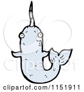 Cartoon Of A Narwhal Royalty Free Vector Illustration