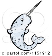 Cartoon Of A Narwhal Royalty Free Vector Illustration by lineartestpilot