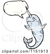 Cartoon Of A Talking Narwhal Royalty Free Vector Illustration