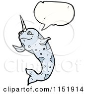 Cartoon Of A Talking Narwhal Royalty Free Vector Illustration by lineartestpilot