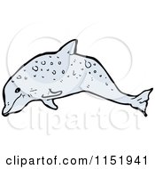 Cartoon Of A Dolphin Royalty Free Vector Illustration by lineartestpilot
