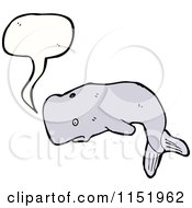 Cartoon Of A Talking Whale Royalty Free Vector Illustration