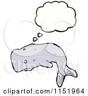 Cartoon Of A Thinking Whale Royalty Free Vector Illustration