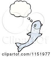 Cartoon Of A Thinking Whale Royalty Free Vector Illustration