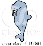 Cartoon Of A Walrus Royalty Free Vector Illustration by lineartestpilot