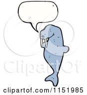 Cartoon Of A Talking Walrus Royalty Free Vector Illustration by lineartestpilot