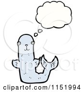 Cartoon Of A Thinking Sea Lion Royalty Free Vector Illustration by lineartestpilot