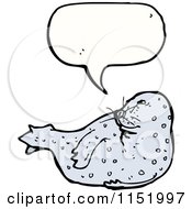 Cartoon Of A Talking Sea Lion Royalty Free Vector Illustration by lineartestpilot